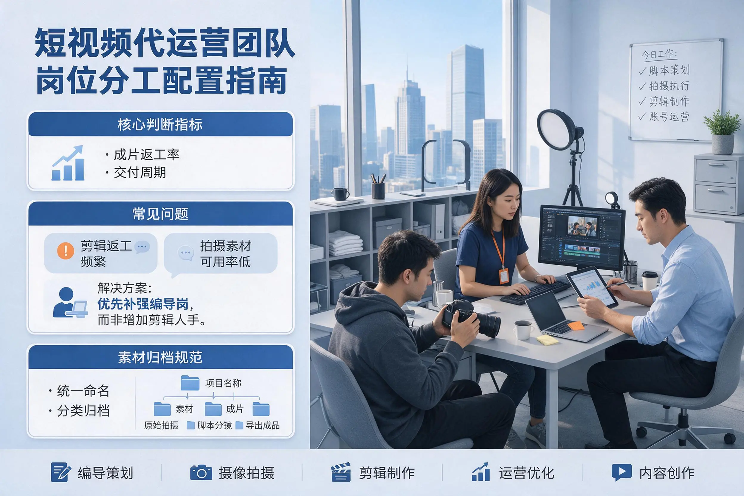 短视频代运营团队如何配置？随州企业岗位分工科普说明
