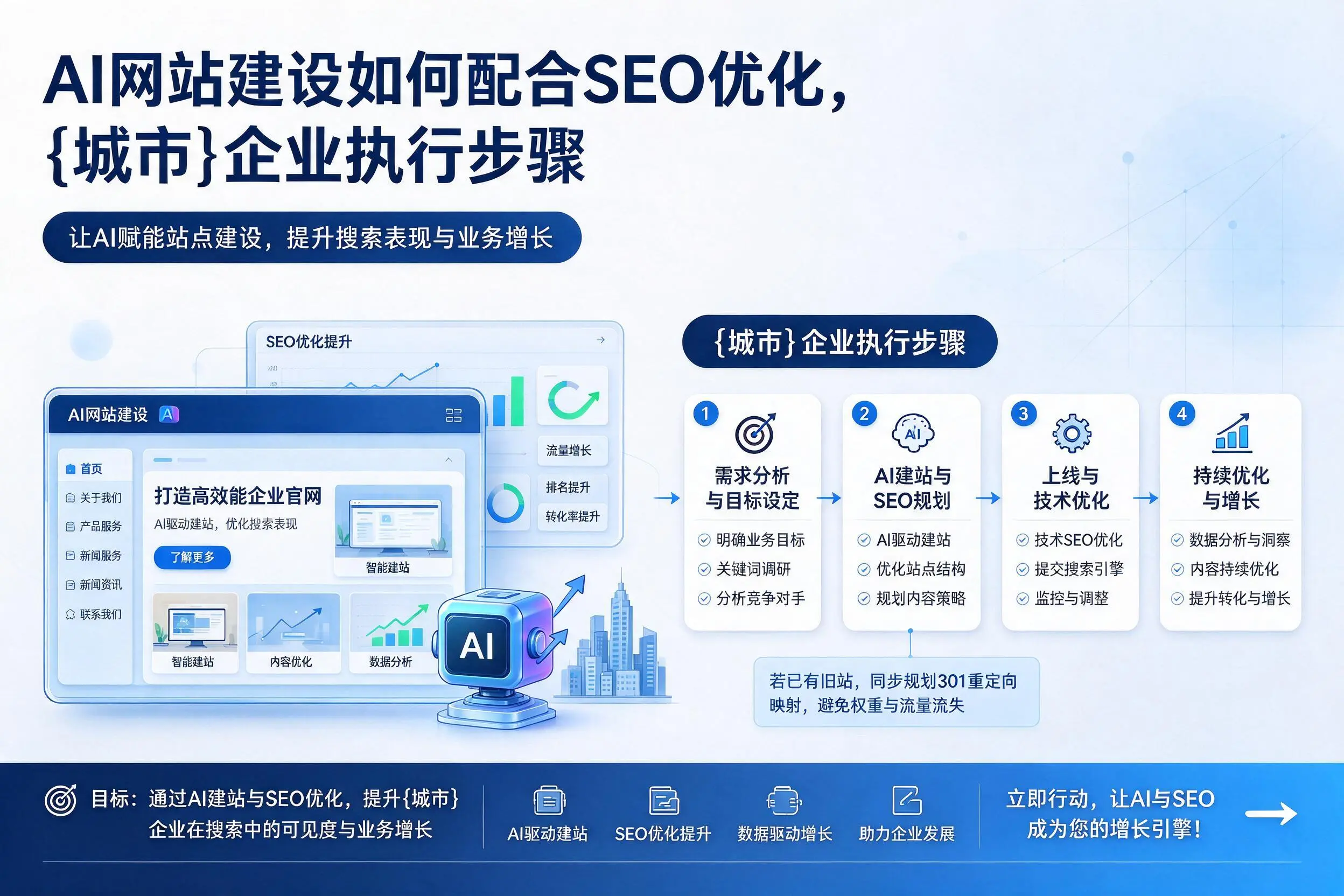 AI网站建设如何配合SEO优化，随州企业执行步骤
